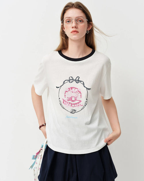 Loose-Fit Crew Neck T-Shirt With Letter Print