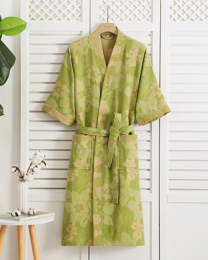 Cotton Double Gauze Japanese Kimono Robe