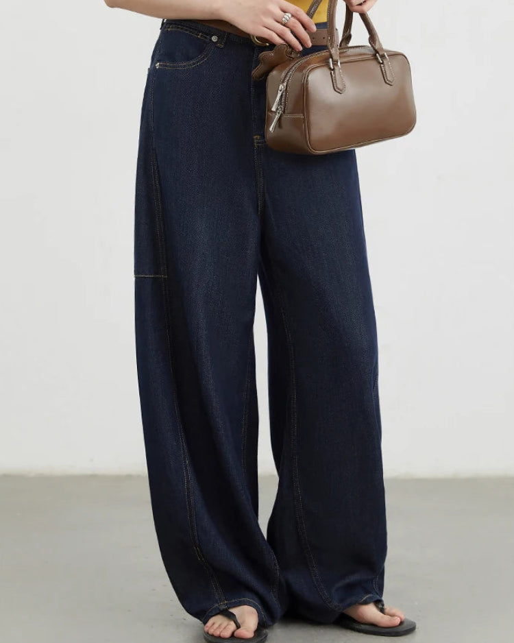Loose High-Waist Wide Leg Lyocell Jeans