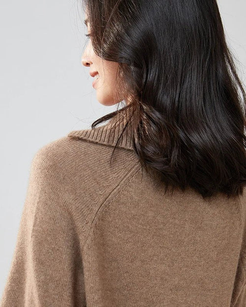 Pure Cashmere Half-zip Collar Jumper