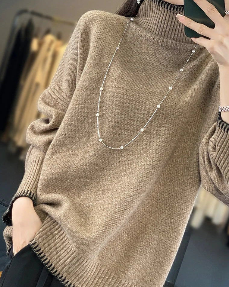 Oversized 100% Wool Turtleneck Sweater
