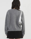 Relaxed Knit Cardigan With Round Neck