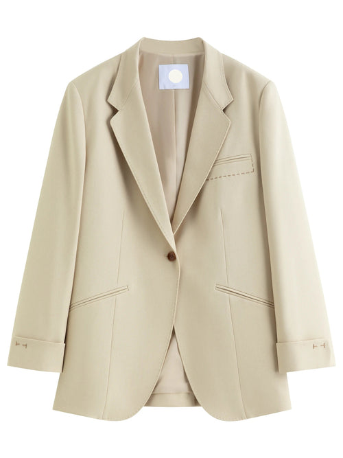 Loose-Fitting Single-Breasted Lapel Suit Jacket