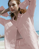 Loose-Fit Linen-Blend Button-Down Shirt
