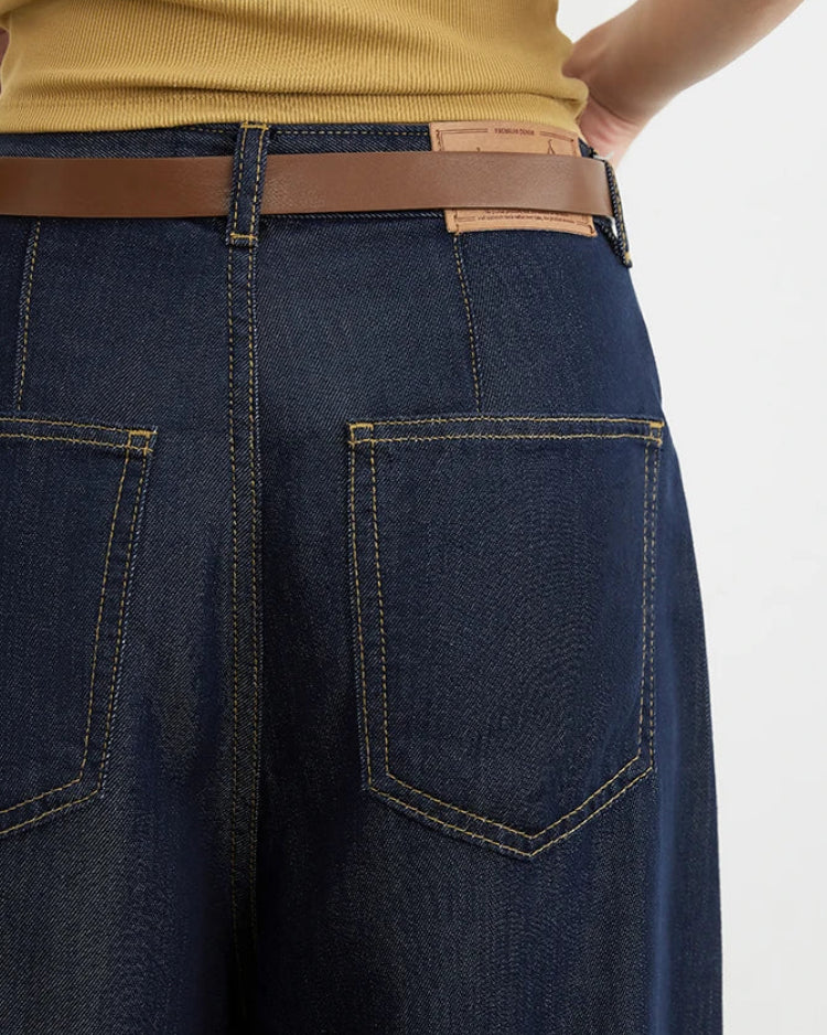 Loose High-Waist Wide Leg Lyocell Jeans