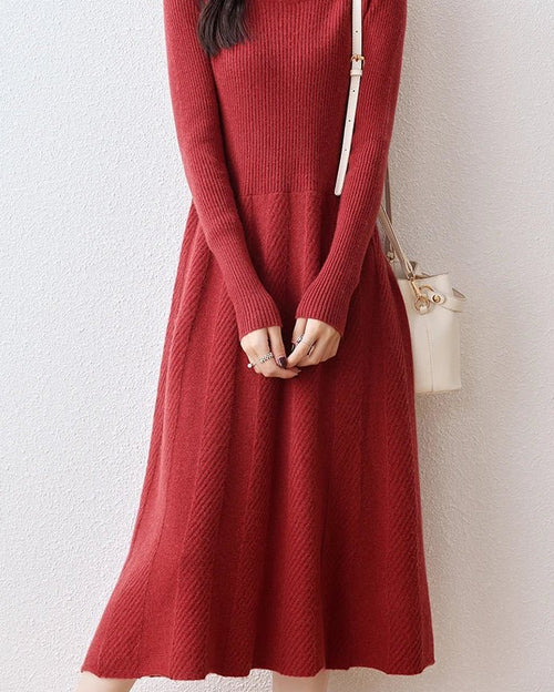 Merino Wool Knitted Sweater Dress