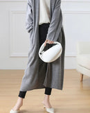 Open Front 100% Merino Wool Long Cardigan