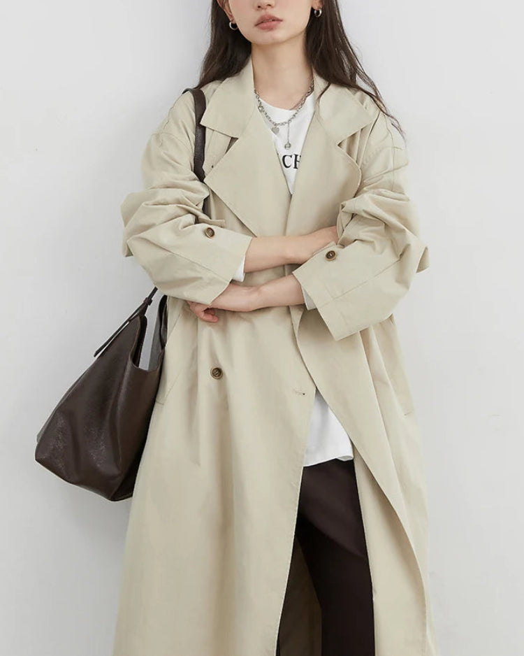 Belted Cotton Trench Coat Women's Outerwear