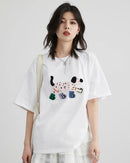 Puppy Embroidery Loose Cotton T-Shirt