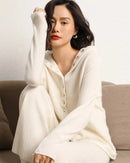 Cashmere Knitted Hooded Cardigan