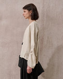Loose-Fit Linen Crew-Neck Shirt