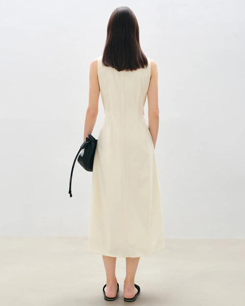 Sleeveless Pleated A-Line Dress