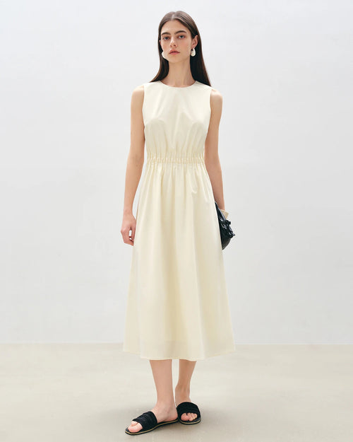 Sleeveless Pleated A-Line Dress