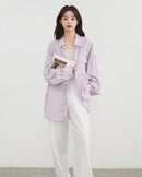 Single-Breasted Loose Long-Sleeved Shirt