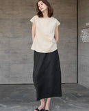 Linen Short Sleeve O-Neck Shirts