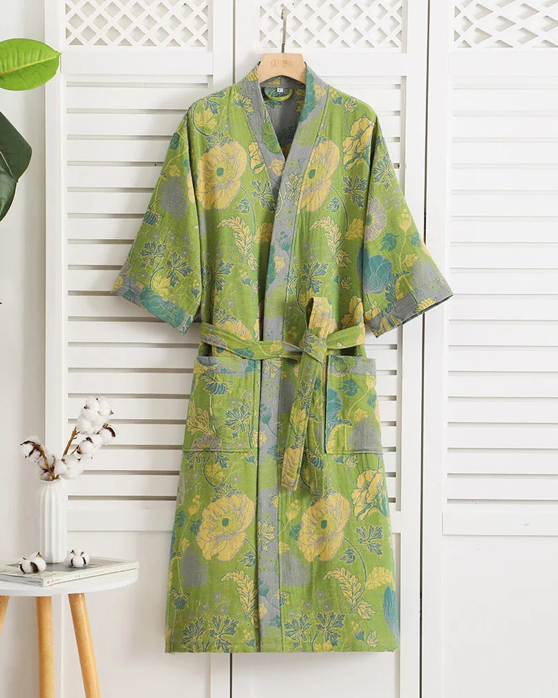 Cotton Double Gauze Japanese Kimono Robe