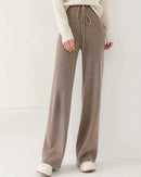 100% Wool Knitted Straight Leg Pants