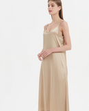 Mulberry Silk Spaghetti Strap V-Neck Maxi Dress