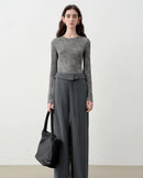 Polka-Dot Crew-Neck Long-Sleeved T-Shirt