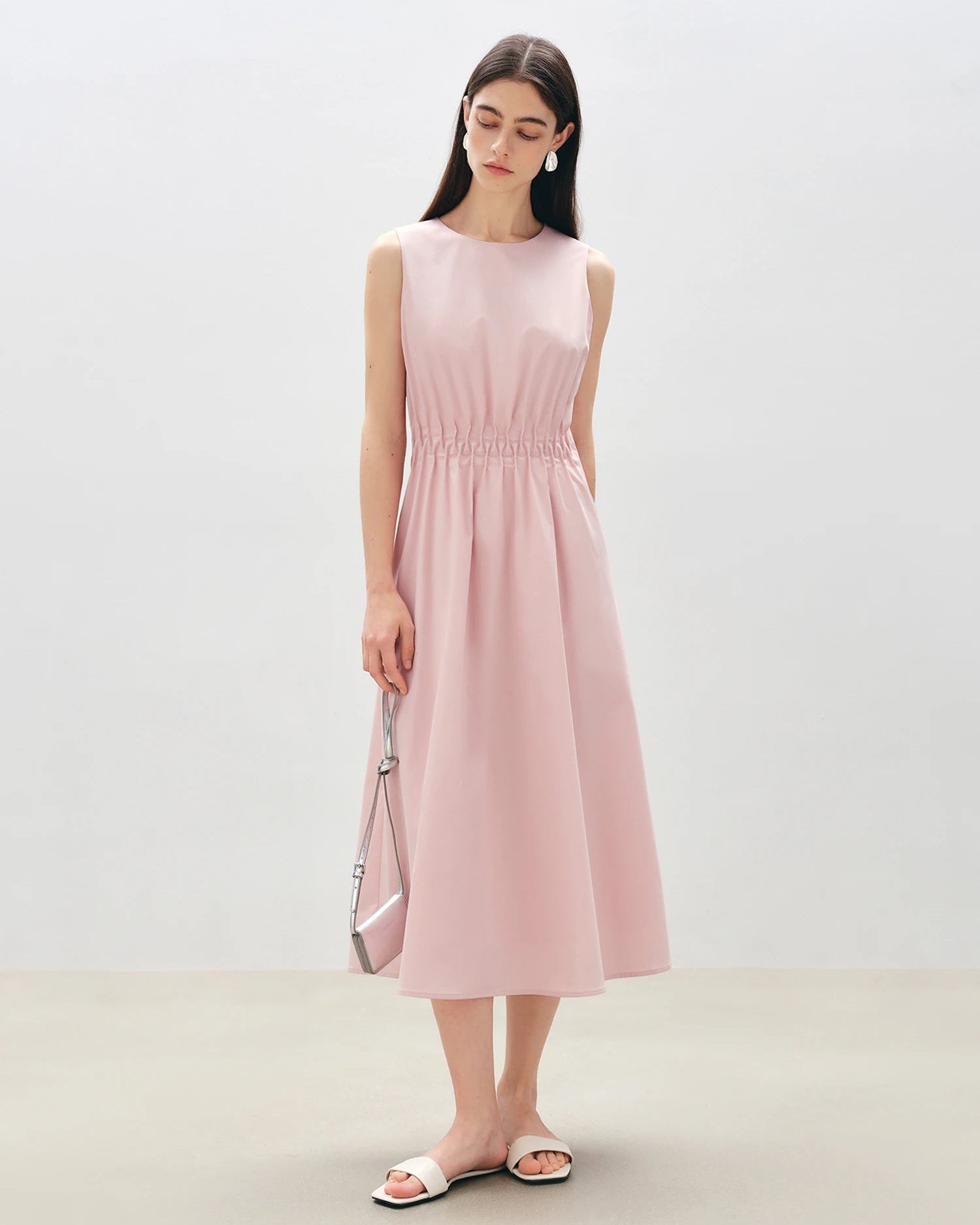 Sleeveless Pleated A-Line Dress