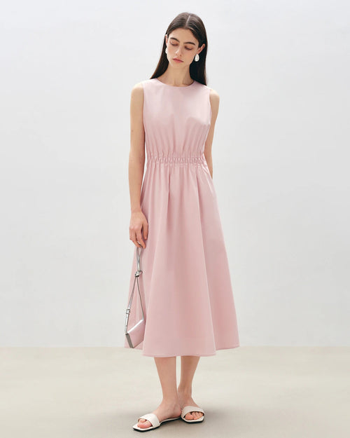 Sleeveless Pleated A-Line Dress