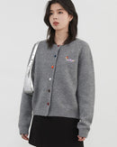 Relaxed Knit Cardigan With Round Neck
