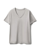 Silk-Cotton-Modal V-Neck Short Sleeve Tee