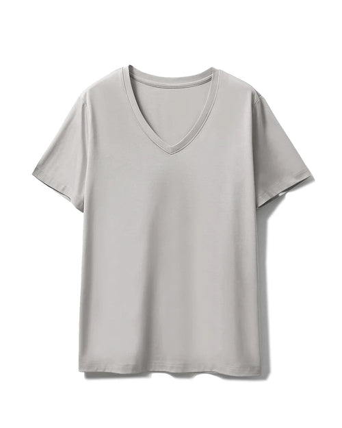 Silk-Cotton-Modal V-Neck Short Sleeve Tee