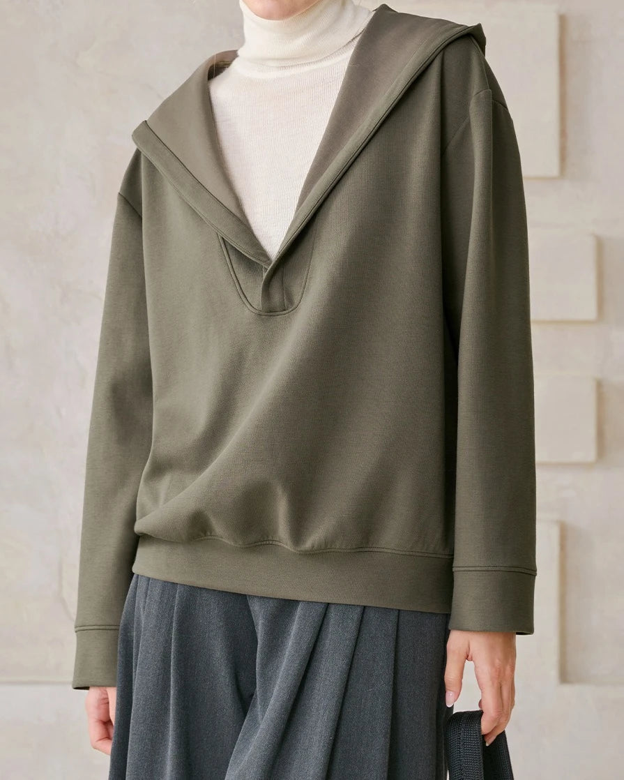 Hooded Loose Pullover Sweatshirt