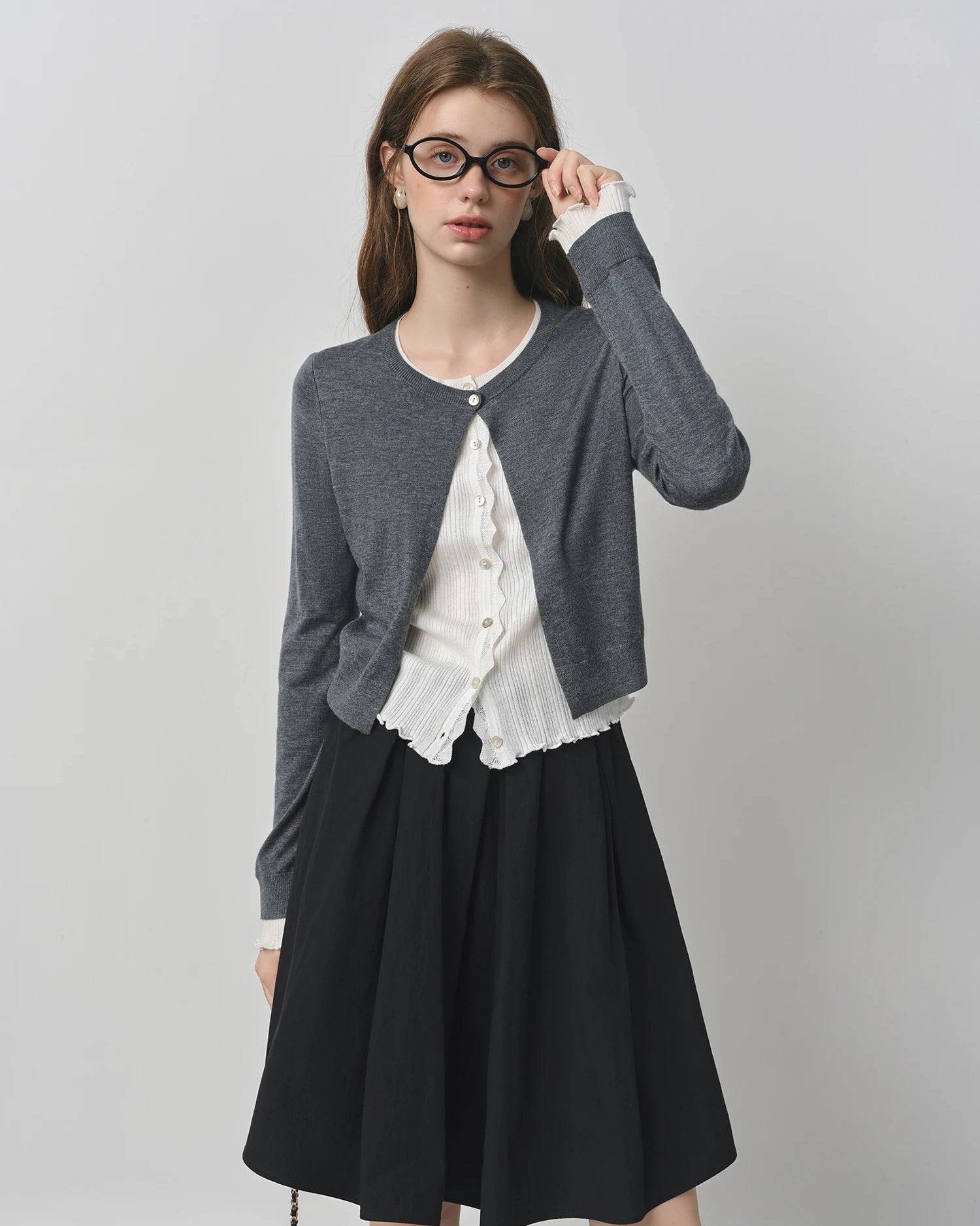 Women's Fake Two-Piece Cardigan
