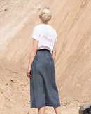 Loose-Fit Round-Neck Cotton-Linen T-Shirt