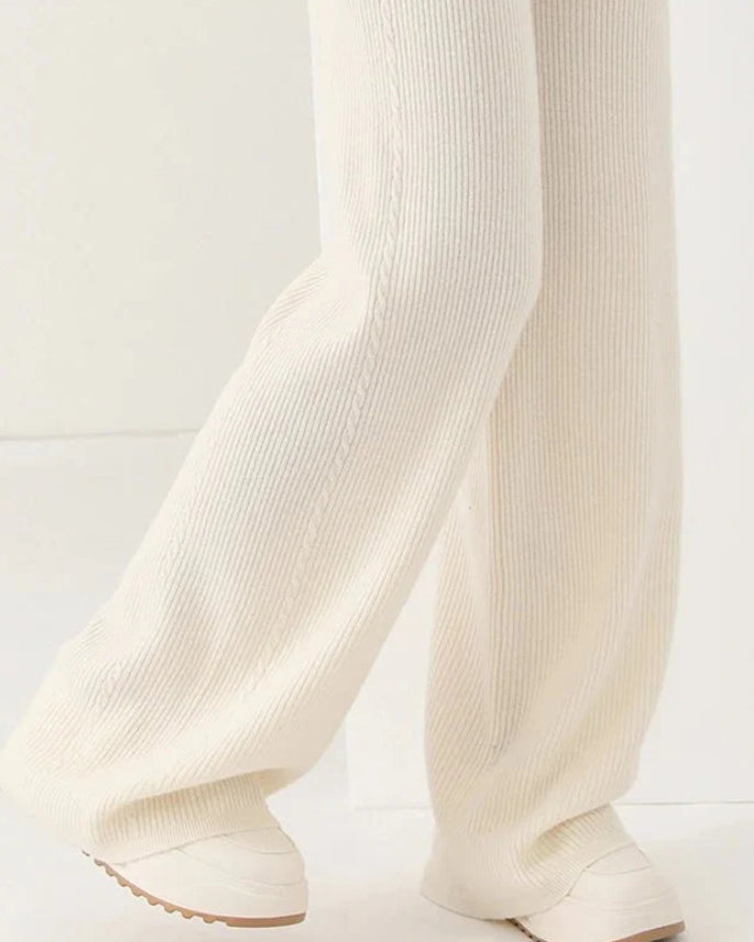 100% Wool Knitted Straight Leg Pants