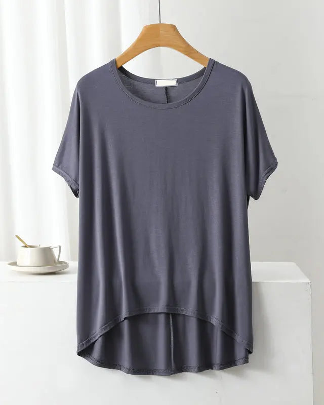 Modal Oversized Short Sleeve Pajama Top