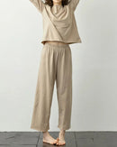 Cotton Long-Sleeve Pajama Two-Piece Set