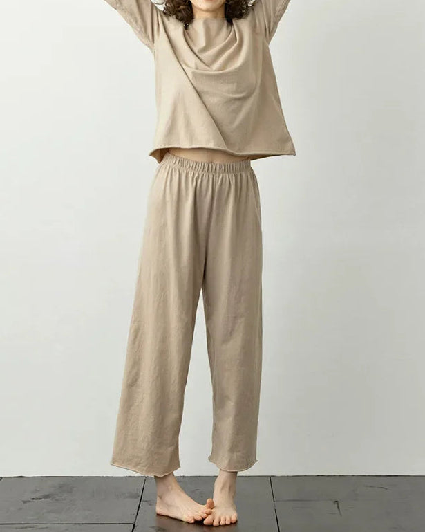 Cotton Long-Sleeve Pajama Two-Piece Set