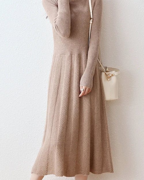 Merino Wool Knitted Sweater Dress