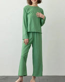 Cotton Long-Sleeve Pajama Two-Piece Set