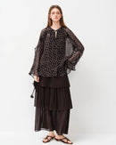 Floral Flowy Blouse With Silk-Blend Camisole