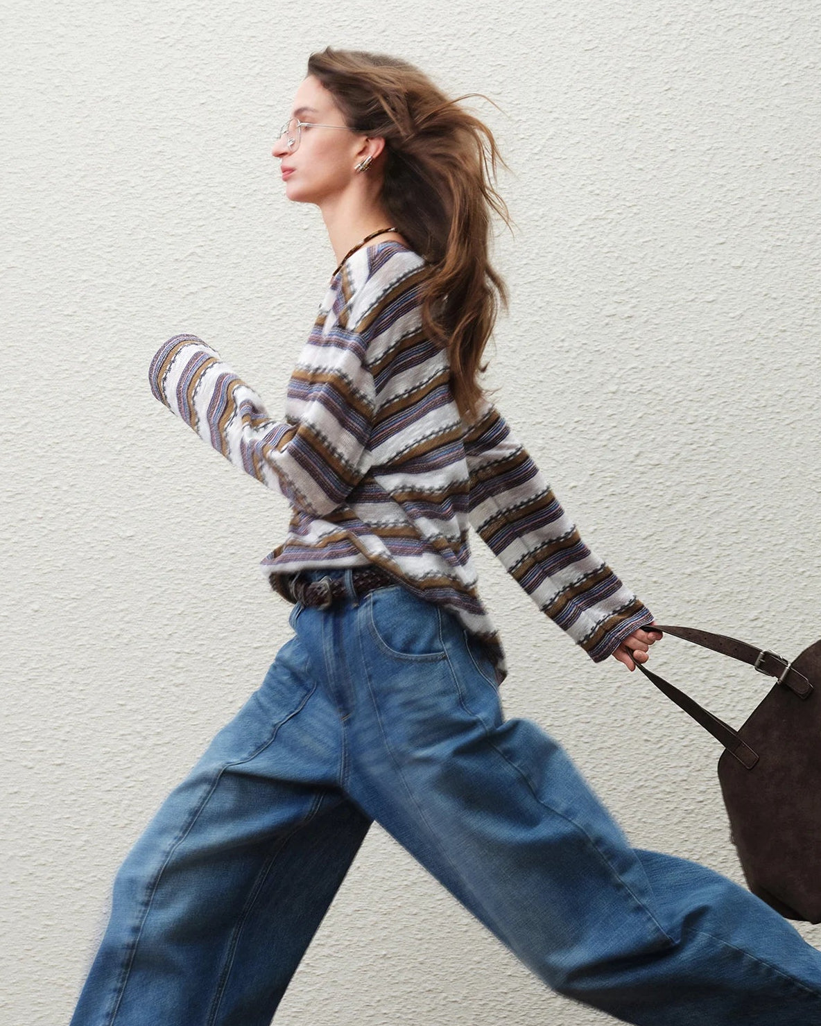 Loose-Fit Drop-Shoulder Striped T-Shirt