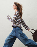 Loose-Fit Drop-Shoulder Striped T-Shirt