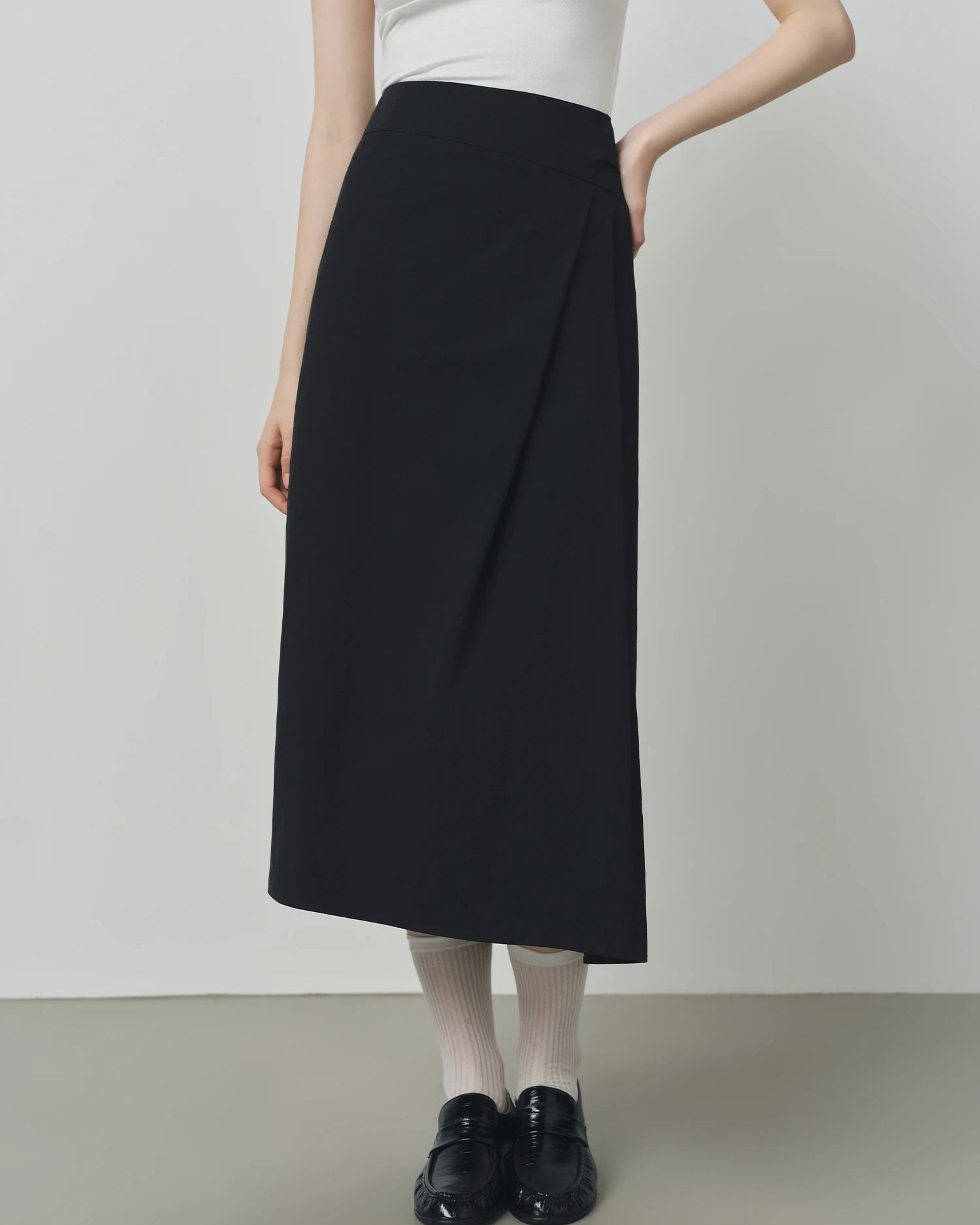 Irregular Hem High-Waisted A-Line Skirt