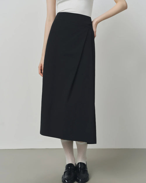 Irregular Hem High-Waisted A-Line Skirt