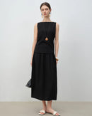 Sleeveless Vest And A-Line Skirt Set