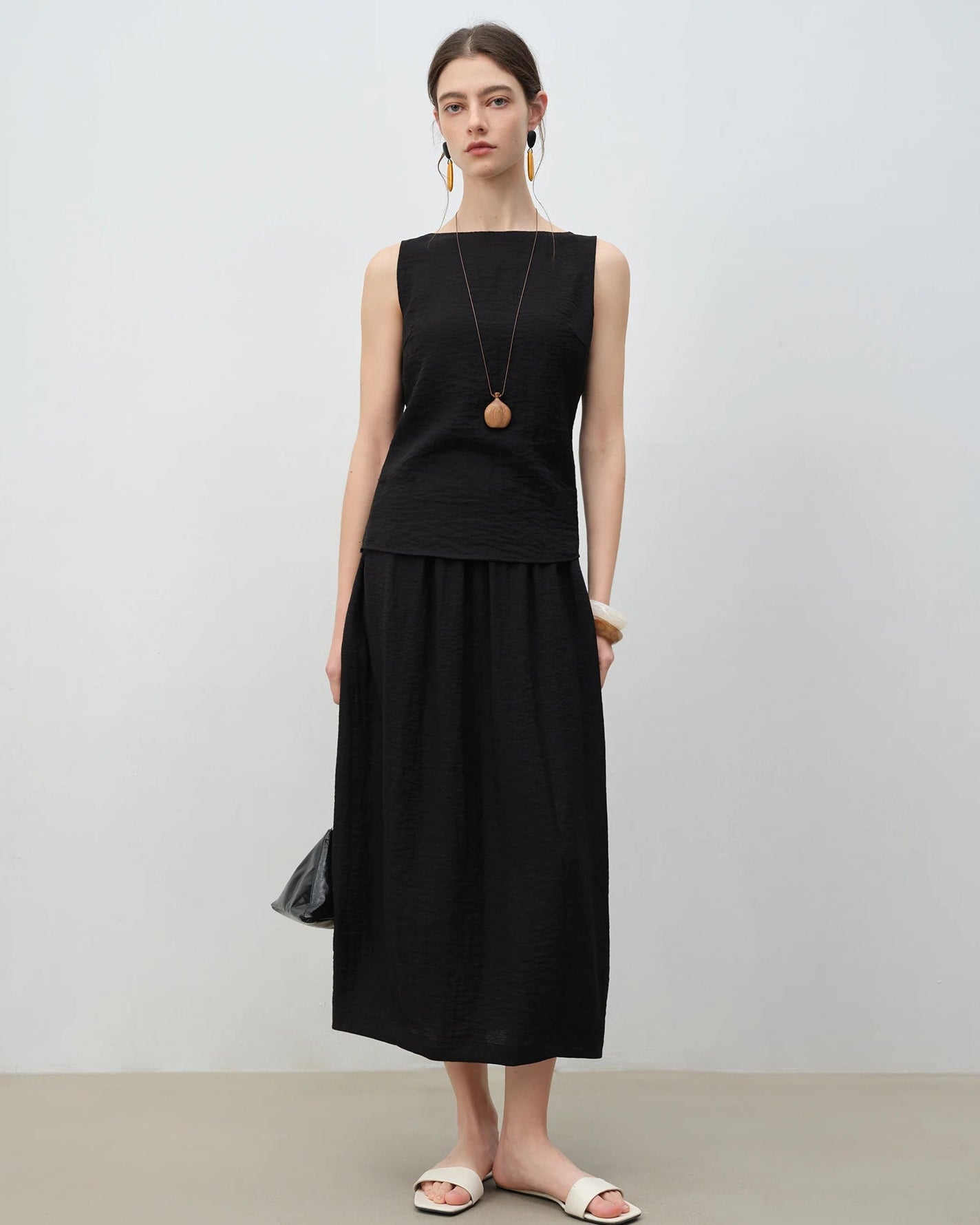 Sleeveless Vest And A-Line Skirt Set
