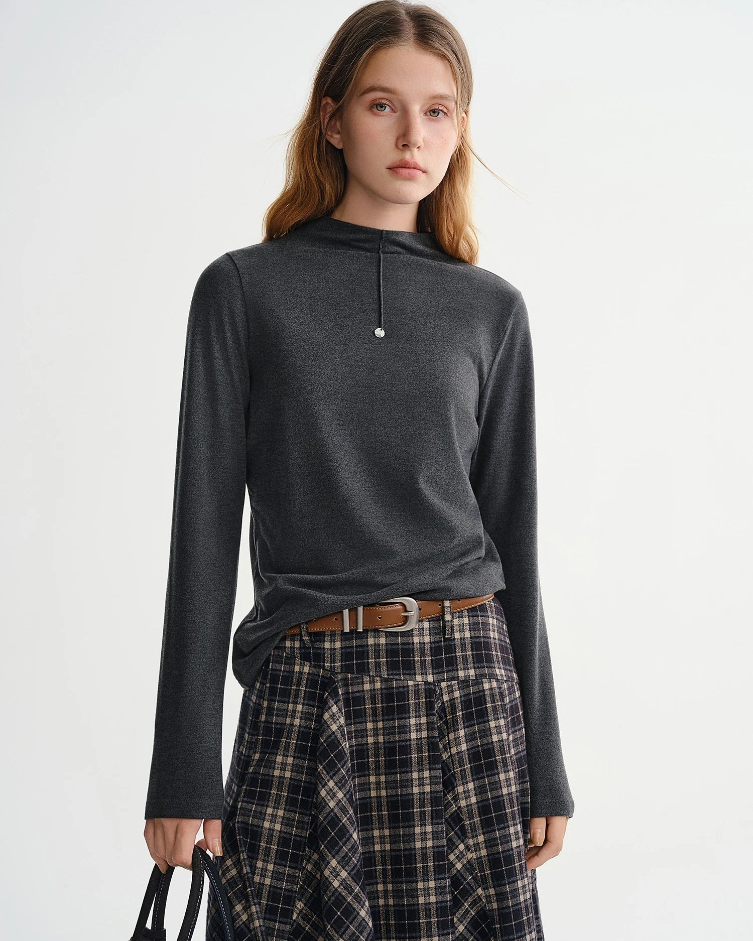 Antibacterial Soft-Touch Turtleneck Layering Top