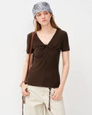 Silk Blend V-Neck Knit Top