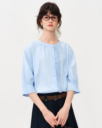 Women's Loose Lantern Sleeve Casual Shirt