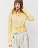 Polo Collar Knit Pullover Top