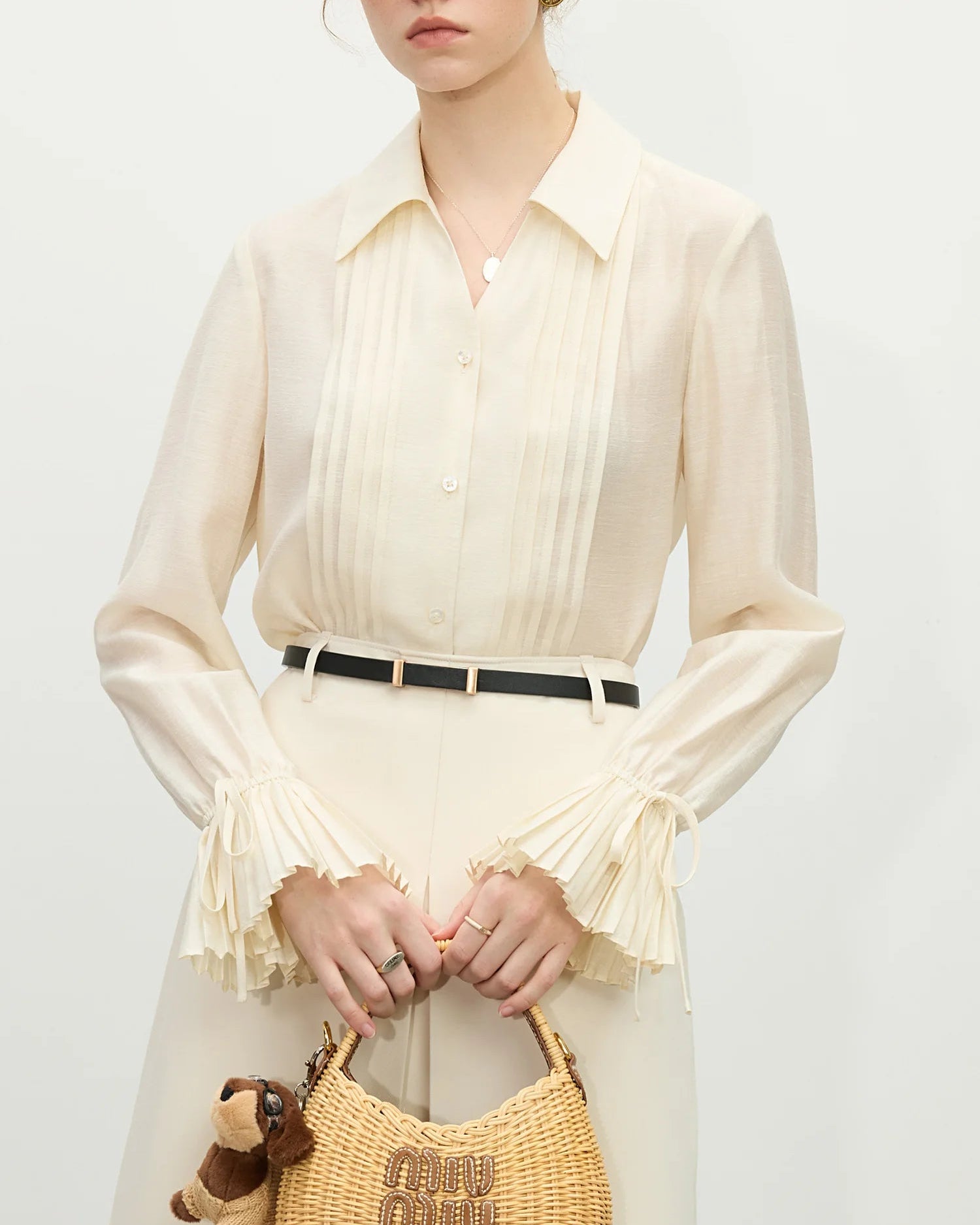 Versatile Pleated Long Sleeve Chic Shirt