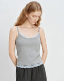 Ribbed Lace Trim Camisole